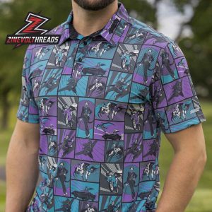Batman 85th Anniversary Funny Papers RSVLTS Polo Shirt All Day Comic Panel Print Polo For Fans And Collectors