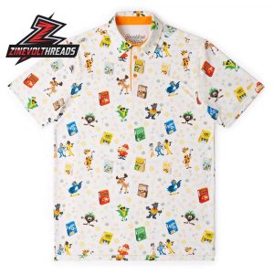 Breakfast Balls Breakfast Bowls RSVLTS Polo Shirt All Day Cereal Print Polo For Fun And Casual Wear