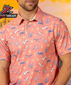 Breakfast Balls Desert Dwellers RSVLTS Polo Shirt All Day Desert Animal Print Polo For Casual And Outdoor Wear
