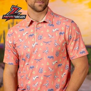 Breakfast Balls Desert Dwellers RSVLTS Polo Shirt All Day Desert Animal Print Polo For Casual And Outdoor Wear