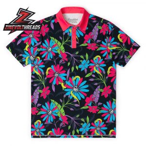 Breakfast Balls Doom And Bloom RSVLTS Polo Shirt All Day Skull Floral Print Polo For Bold And Casual Wear