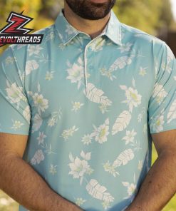Breakfast Balls Feather Flora RSVLTS Polo Shirt All Day Floral Feather Print Polo For Golf And Casual Wear
