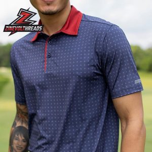 Breakfast Balls Fifty Nifty RSVLTS Polo Shirt All Day American Flag Star Print Polo For Golf And Casual Wear