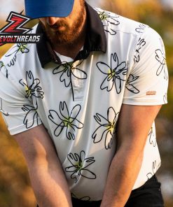 Breakfast Balls Flower Doodle RSVLTS Polo Shirt All Day Minimal Floral Sketch Polo For Golf And Casual Wear