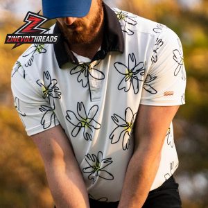 Breakfast Balls Flower Doodle RSVLTS Polo Shirt All Day Minimal Floral Sketch Polo For Golf And Casual Wear