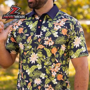 Breakfast Balls Garden View RSVLTS Polo Shirt All Day Floral Golf Polo For Casual And Vacation Wear