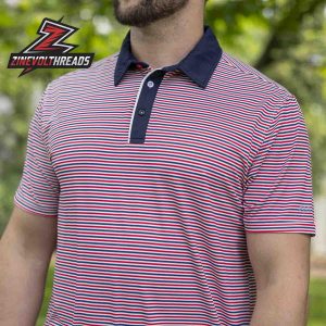 Breakfast Balls Gimme Liberty RSVLTS Polo Shirt All Day Red White Blue Stripe Golf Polo For Casual And Summer Wear