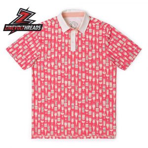Breakfast Balls Good Libations RSVLTS Polo Shirt Cocktail Print Golf Polo Summer Party All Day Shirt