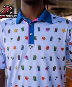 Breakfast Balls Its 5-Under Par Somewhere RSVLTS Polo Shirt Tropical Golf Shirt Funny Summer Cocktail Polo