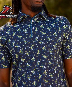 Breakfast Balls Laguna RSVLTS Polo Shirt Floral Golf Shirt Men Lightweight Summer Polo