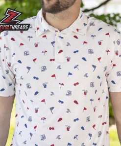 Breakfast Balls Let Freedom Swing RSVLTS Polo Shirt Patriotic Golf Shirt Men Summer Polo USA Style