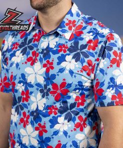 Breakfast Balls Liberty Luau RSVLTS Polo Shirt Patriotic Hawaiian Golf Shirt Men Summer Polo USA Style