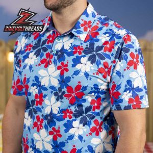 Breakfast Balls Liberty Luau RSVLTS Polo Shirt Patriotic Hawaiian Golf Shirt Men Summer Polo USA Style