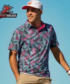 Breakfast Balls Miami Vice RSVLTS Polo Shirt Tropical Retro Golf Shirt Men Summer Beach Polo