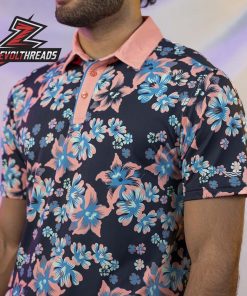 Breakfast Balls Midnight Bloom RSVLTS Polo Shirt Floral Dark Golf Shirt Men Summer Casual Polo