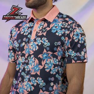 Breakfast Balls Midnight Bloom RSVLTS Polo Shirt Floral Dark Golf Shirt Men Summer Casual Polo
