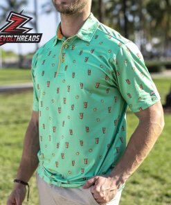 Breakfast Balls Palms Away RSVLTS Polo Shirt Tropical Cocktail Golf Polo Men Summer Vacation Shirt