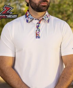 Breakfast Balls Petal Pop RSVLTS Polo Shirt Men Floral Collar Golf Polo Clean Summer Shirt