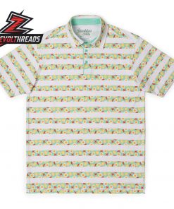Breakfast Balls Rise Shine RSVLTS Polo Shirt Funny Golf Polo Striped Breakfast Print All-Day Performance Shirt