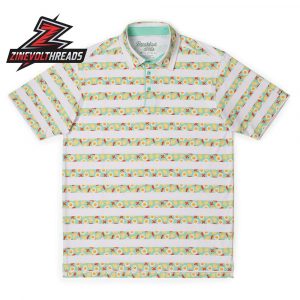Breakfast Balls Rise Shine RSVLTS Polo Shirt Funny Golf Polo Striped Breakfast Print All-Day Performance Shirt