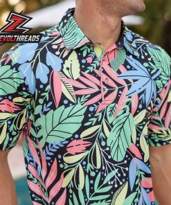 Breakfast Balls Springaling RSVLTS Polo Shirt Tropical Floral Golf Polo Summer All-Day Lightweight Shirt
