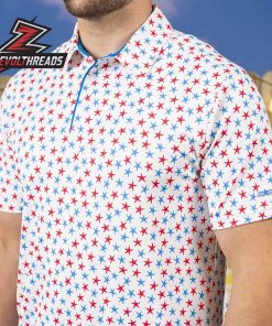 Breakfast Balls Starfish Spangled RSVLTS Polo Shirt Patriotic Golf Polo 4th of July Summer All-Day Shirt