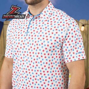 Breakfast Balls Starfish Spangled RSVLTS Polo Shirt Patriotic Golf Polo 4th of July Summer All-Day Shirt