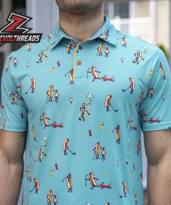 Breakfast Balls Suns Out Buns Out RSVLTS Polo Shirt Funny Golf Polo Summer BBQ Hot Dog All-Day Shirt