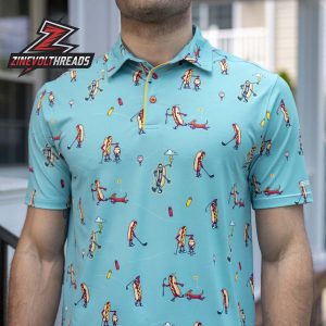 Breakfast Balls Suns Out Buns Out RSVLTS Polo Shirt Funny Golf Polo Summer BBQ Hot Dog All-Day Shirt