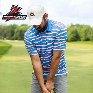 Breakfast Balls Wild America RSVLTS Polo Shirt Patriotic Stripe Golf Polo All-Day Performance Shirt