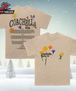 Coachella Pressed Flowers 2026 Lineup Tee Merchandise Limited Two Sided Unisex T-Shirt