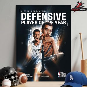 Congratulations Victor Wembanyama On Winning KIA NBA Defensive Player Of The Year Home Decor Poster Canvas