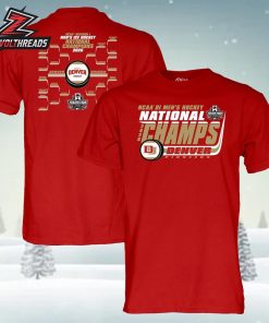 Denver Pioneers 2026 NCAA Frozen Four Men’s Ice Hockey National Champions Bracket Two Sided Unisex T-Shirt