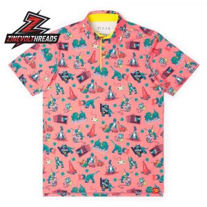 Disney And Pixar Toy Story Rowdy Rex RSVLTS Polo Shirt Dinosaur Print All-Day Golf Shirt