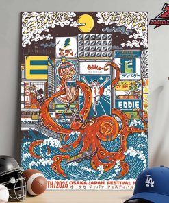 Eddie Vedder Japan Tour 2026 Venue Artwork Poster At Festival Hall Osaka Japan On April 16th Home Decor Poster Canvas