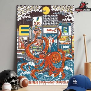 Eddie Vedder Japan Tour 2026 Venue Artwork Poster At Festival Hall Osaka Japan On April 16th Home Decor Poster Canvas