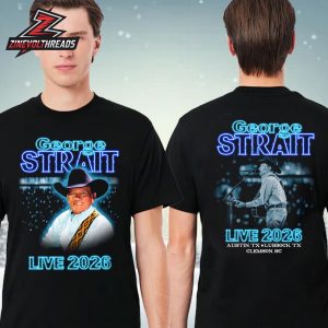 George Strait 2026 Black Photo Tour Tee At Austin, Lubbock And Clemson Two Sided Unisex T-Shirt