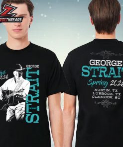 George Strait 2026 Black Spring Tour Tee At Austin, Lubbock And Clemson Two Sided Unisex T-Shirt