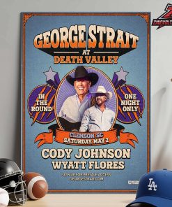 George Strait 2026 Tour One Night Only Poster For Show At Death Valley Clemson SC On Saturday May 2nd 2026 Home Decor Poster Canvas