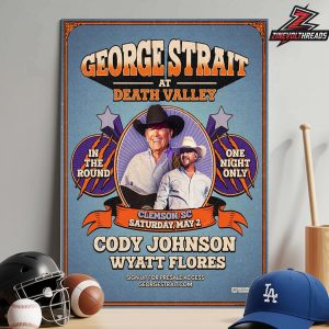 George Strait 2026 Tour One Night Only Poster For Show At Death Valley Clemson SC On Saturday May 2nd 2026 Home Decor Poster Canvas
