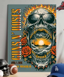Guns N’ Roses Artwork Event Poster At Jockey Club Porto Alegre BR On April 1st 2026 Home Decor Poster Canvas