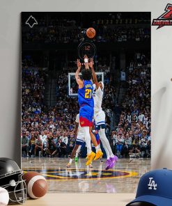 Jamal Murray Half Court Buzzer Beater Shot At Q2 Tie The Game For Denver Nuggets In First Round Playoffs With Timberwolves Home Decor Poster Canvas