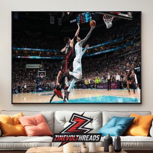 LaMelo Ball Charlotte Hornets Game Winning Shot Moment Against The Miami Heat In Play-In Tournament NBA 2025-26 Home Decor Poster Canvas
