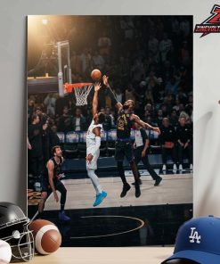 LeBron James A Chase-Down Block On Donovan Mitchell 5 Seconds Into The Game Lakers Versus Cavaliers Home Decor Poster Canvas