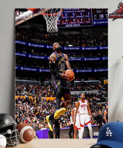 Lebron James Windmill Dunk At 41 Years Old 23rd NBA Season Epic Capture Moment Home Decor Poster Canvas