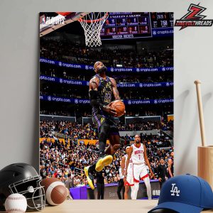 Lebron James Windmill Dunk At 41 Years Old 23rd NBA Season Epic Capture Moment Home Decor Poster Canvas