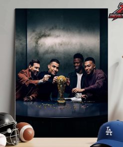 Messi Ronaldo Vini Jr Mbappe New Line Up Lego World Cup 2026 Trophy Inspired By The Four Icons Home Decor Poster Canvas