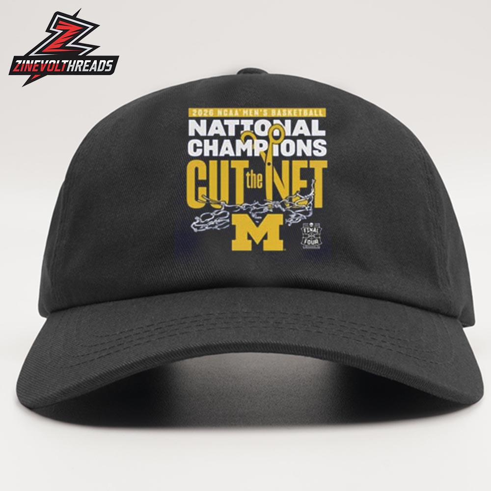 Michigan Wolverines 2026 Men's Basketball National Champions Cut The Net Snapback Classic Hat Cap Michigan Wolverines 2026 Men's Basketball National Champions Cut The Net Snapback Classic Hat Cap