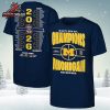Michigan Wolverines Champion 2026 Men’s Basketball National Champions Schedule Two Sided Unisex T-Shirt