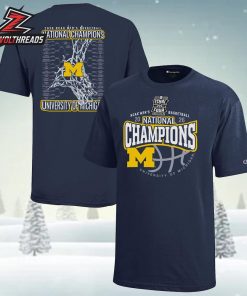 Michigan Wolverines 2026 NCAA Men’s Basketball National Champions Net Bracket Two Sided Unisex T-Shirt